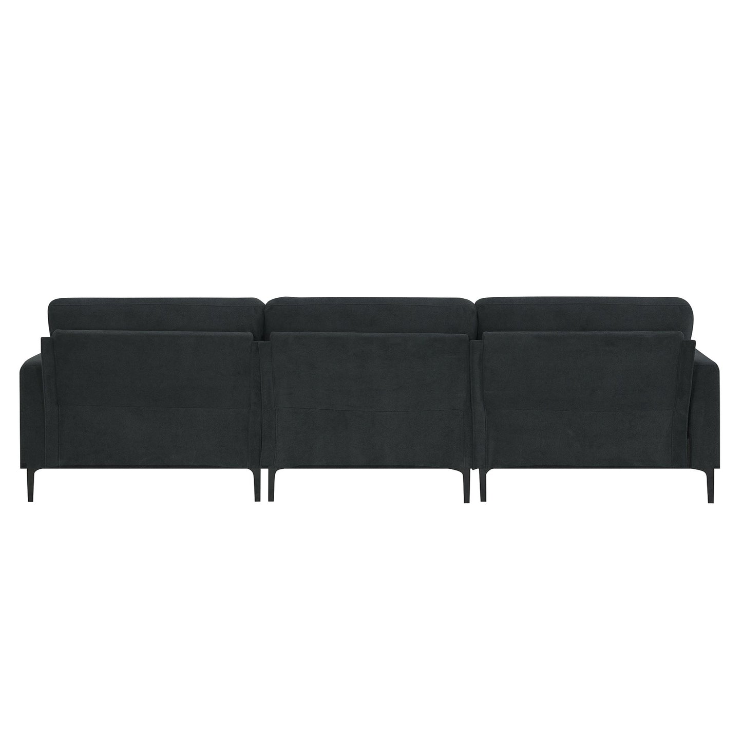 Modern Velvet L-Shaped Sectional Sofa, 4-Seater, Convertible Ottoman, Freely Combinable Sofa