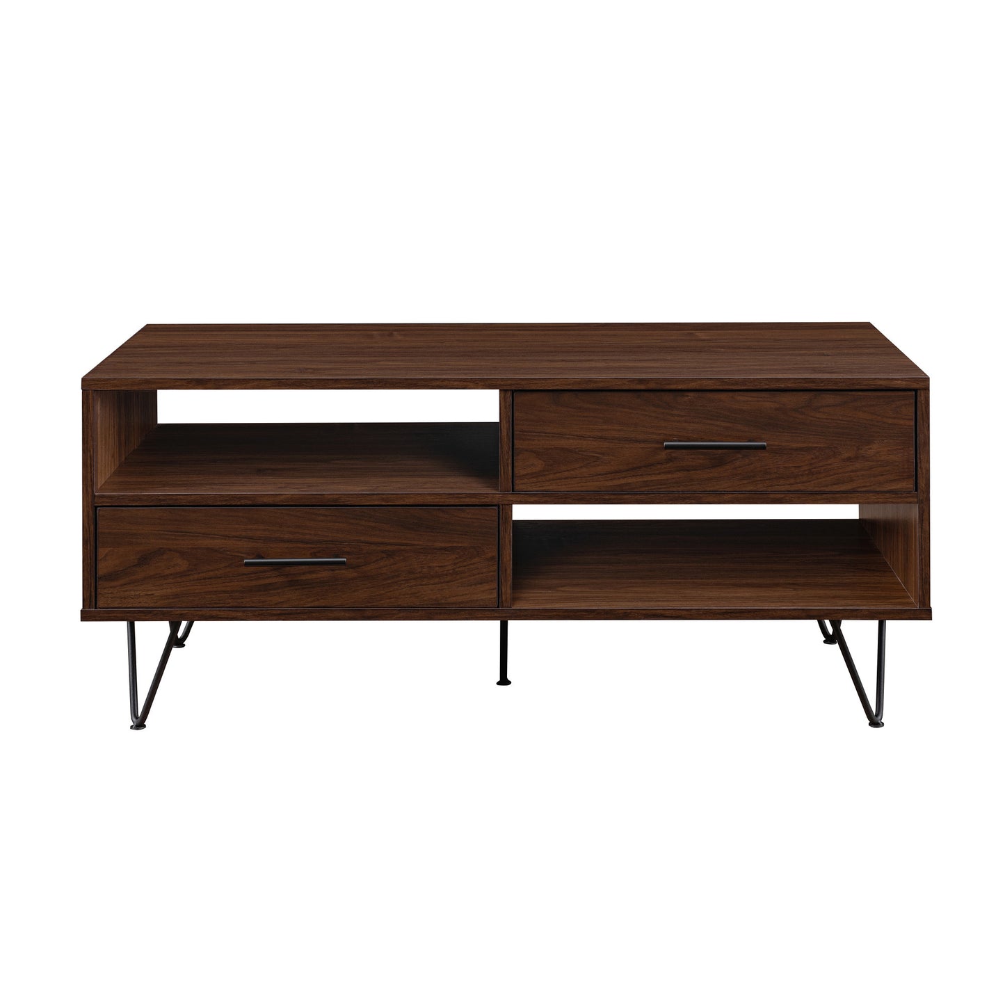 Modern Hairpin-Leg Coffee Table – Dark Walnut