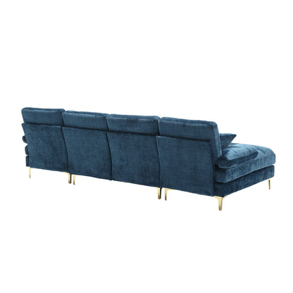 UNITED Modern Large chenille Fabric U-Shape Sectional Sofa