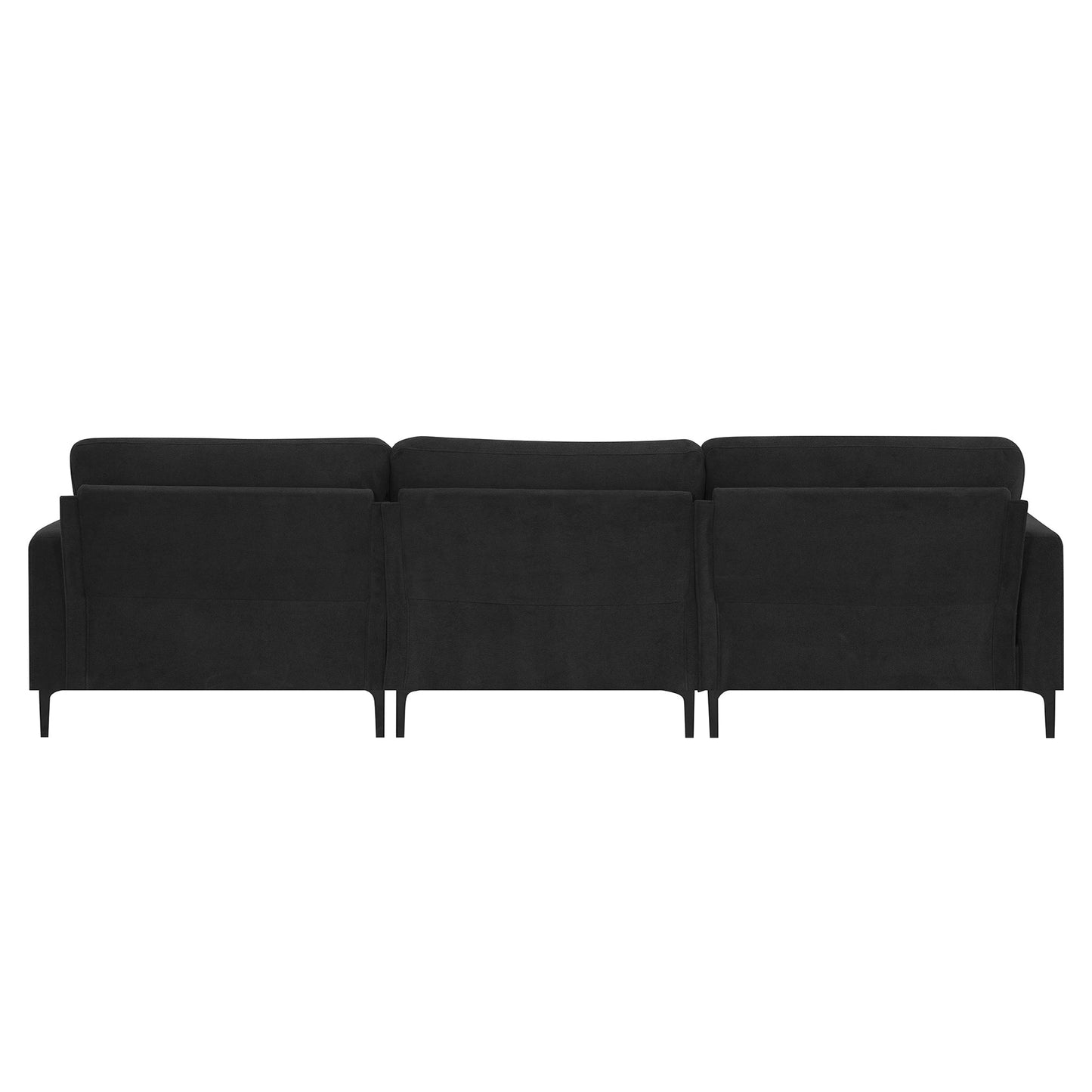 Modern Velvet L-Shaped Sectional Sofa, 4-Seater, Convertible Ottoman, Freely Combinable Sofa