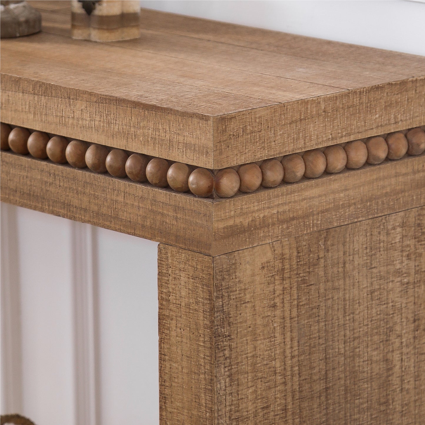 Concepts Natural Wood Beaded Console Table