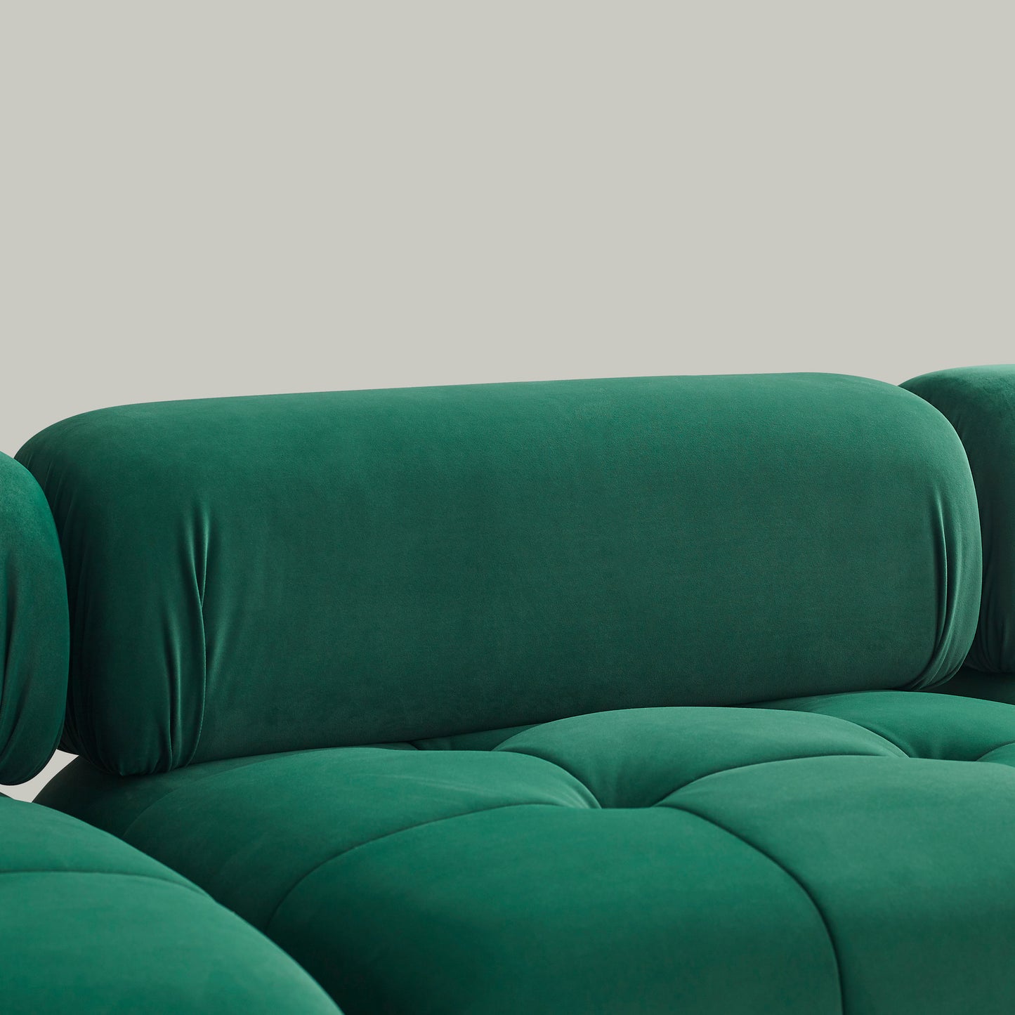 Modular Sectional Sofa, Button Tufted Designed and DIY Combination,L Shaped Couch with Reversible Ottoman, Green Velvet