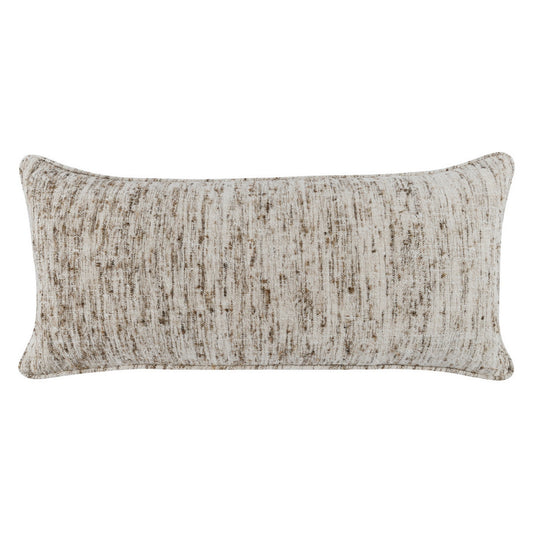 16 x 36 Accent Lumbar Throw Pillow, High Low Texture, Woven Fabric, Ivory