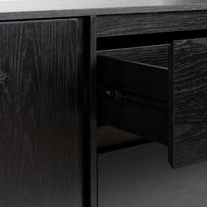 63" Scandi Sideboard with Beveled Drawers, Black - Groovy Boardz