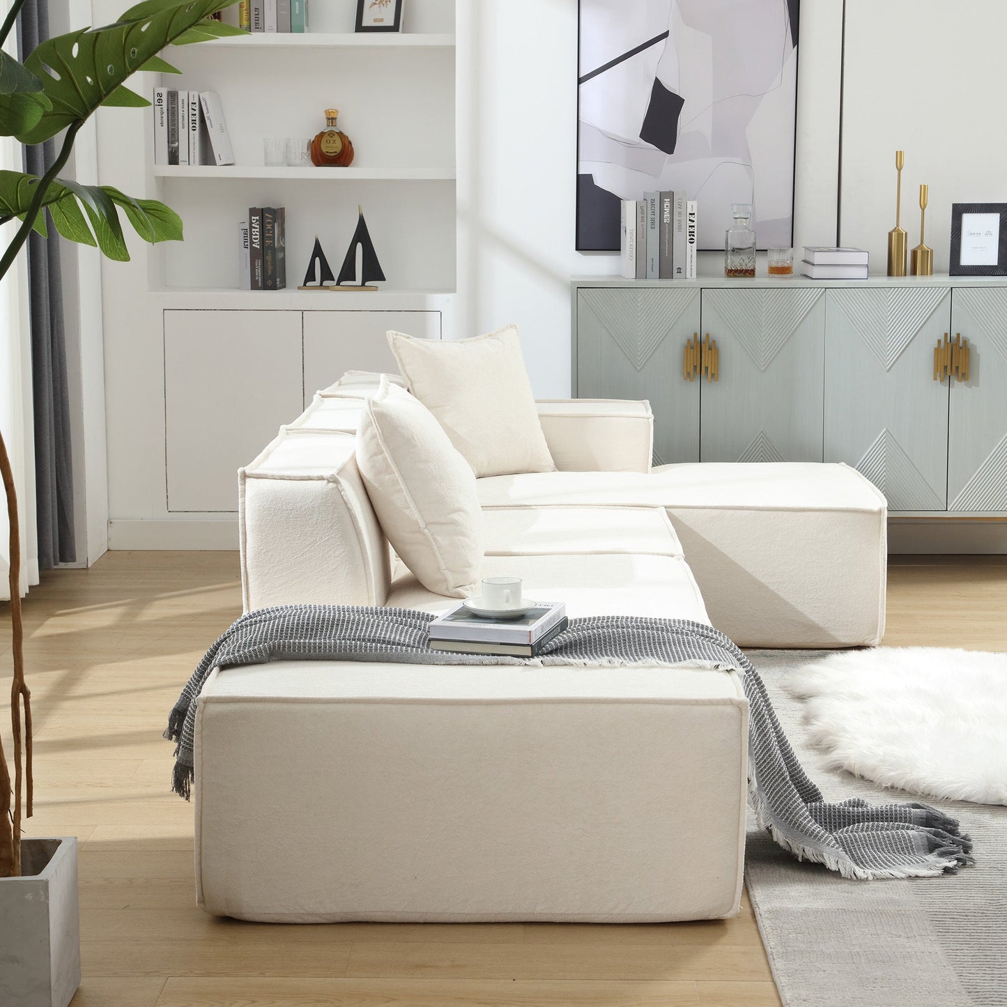 Modular Cloud Sofa Sectional, Free Combination, L-shaped