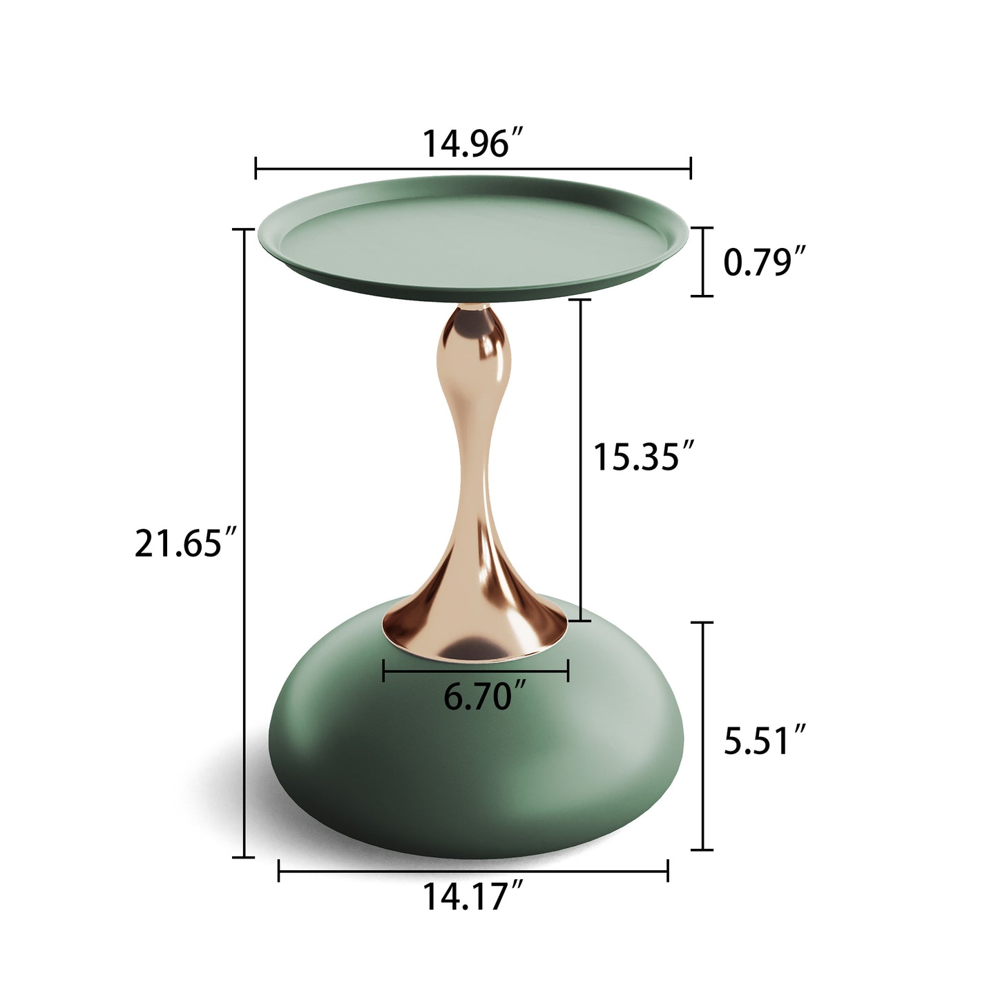 Luxury Design Iron End Table, Minimalist Round Side Table for Small Space