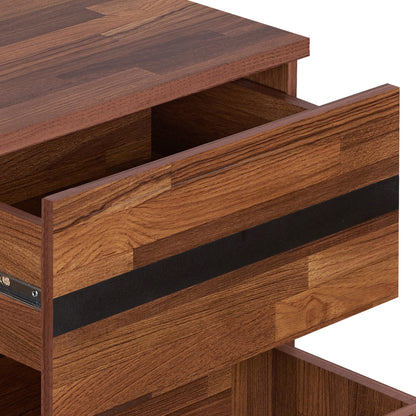 Walnut and Sandy Black 2-drawer Nightstand