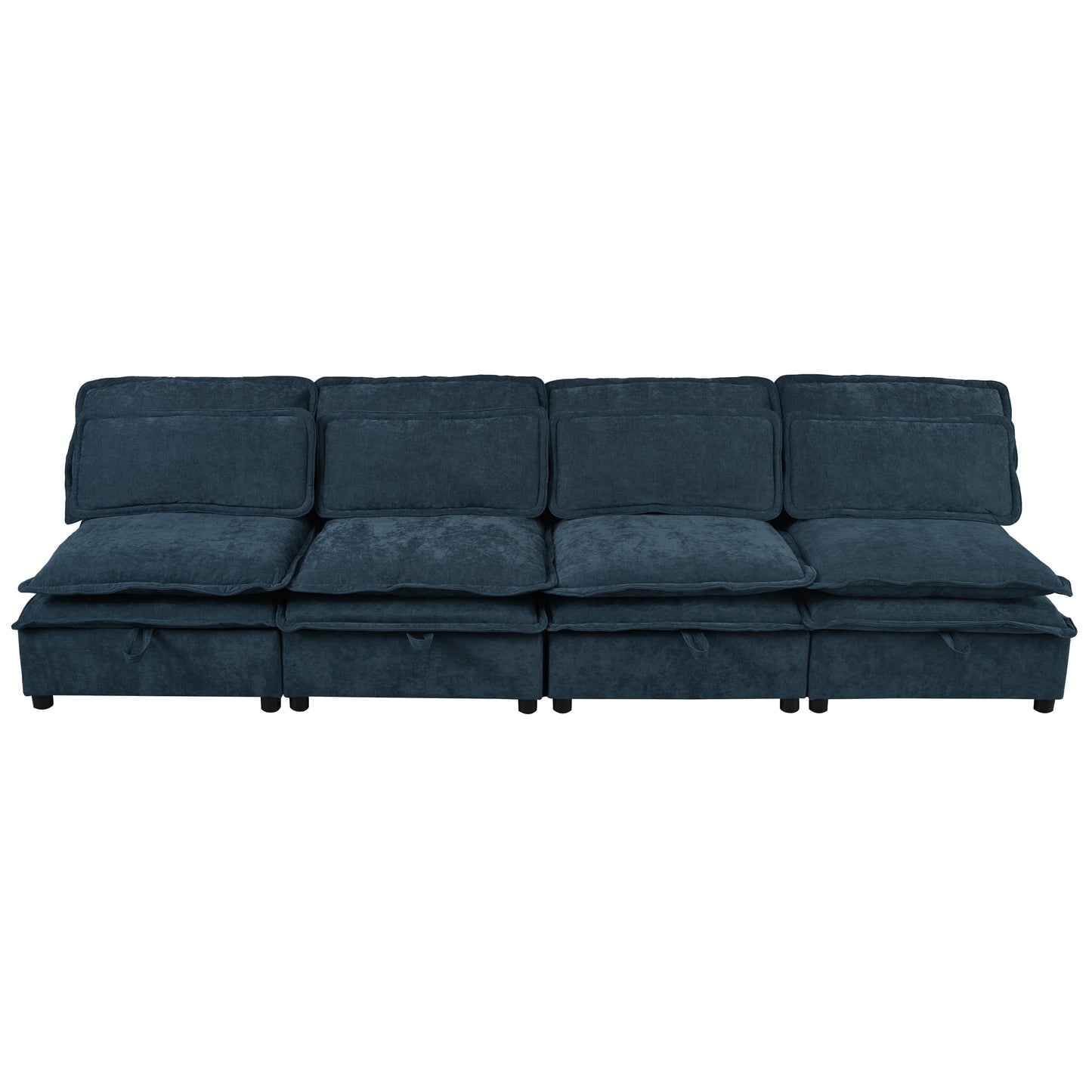 U_Style Double-Layer Cushion Modular Sofa, Freely Combinable, 4-Seater with Storage Function, Includes 4 Soft Cushions, Perfect for Living Rooms, Offices, and Apartments