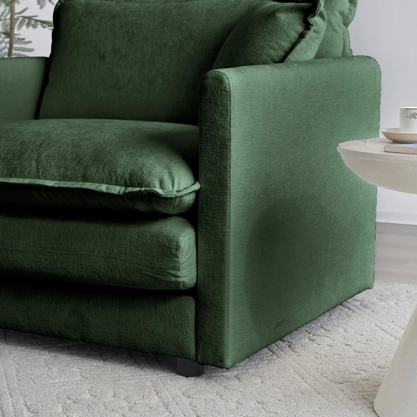 Oversized Modular Deep Seat Sectional Sofa, Green Sectional, Free Combination, Cloud Sofa