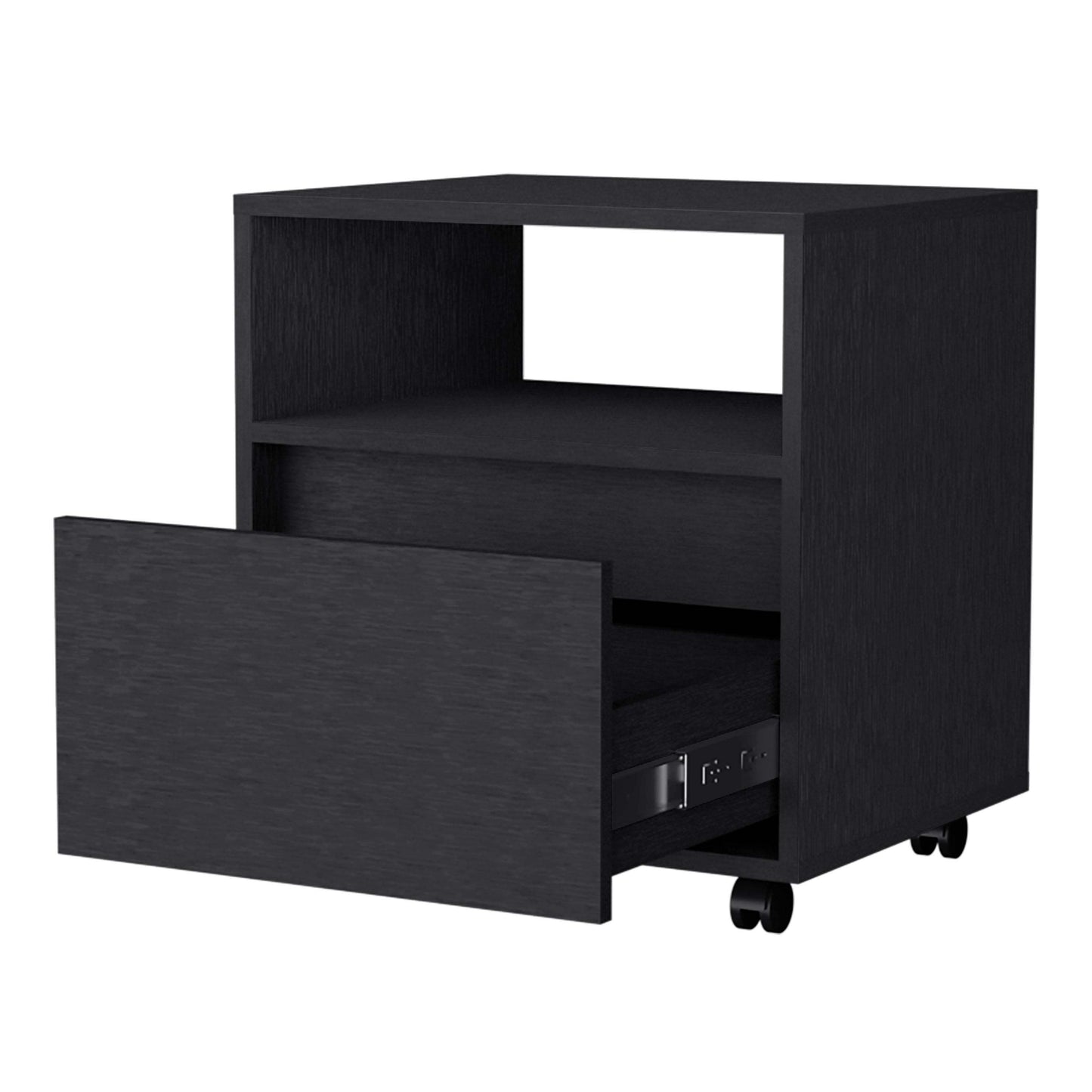 Owen Black 1-Drawer Nightstand