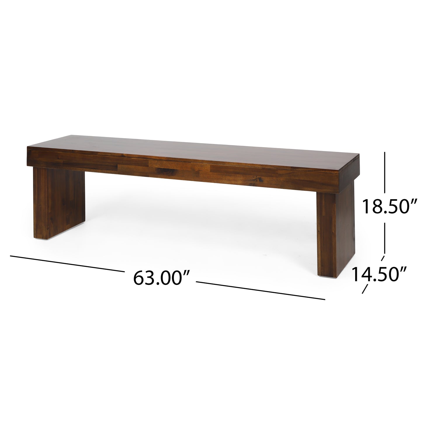 Indoor Solid Wood Bench (Set of 2)