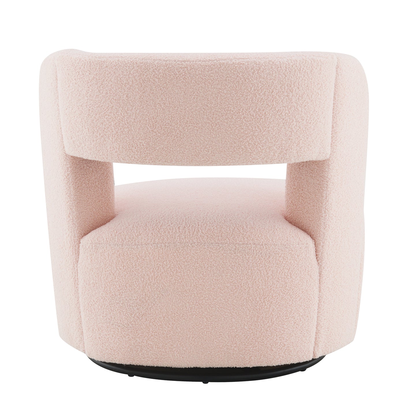 Swivel Barrel Chair with Soft Teddy Fabric, Comfy Round Accent Chair for Living Room.Upholstered Performance Fabric for Living Room Bedroom Reading Waitingroom,1 PC,Teddy Light Pink