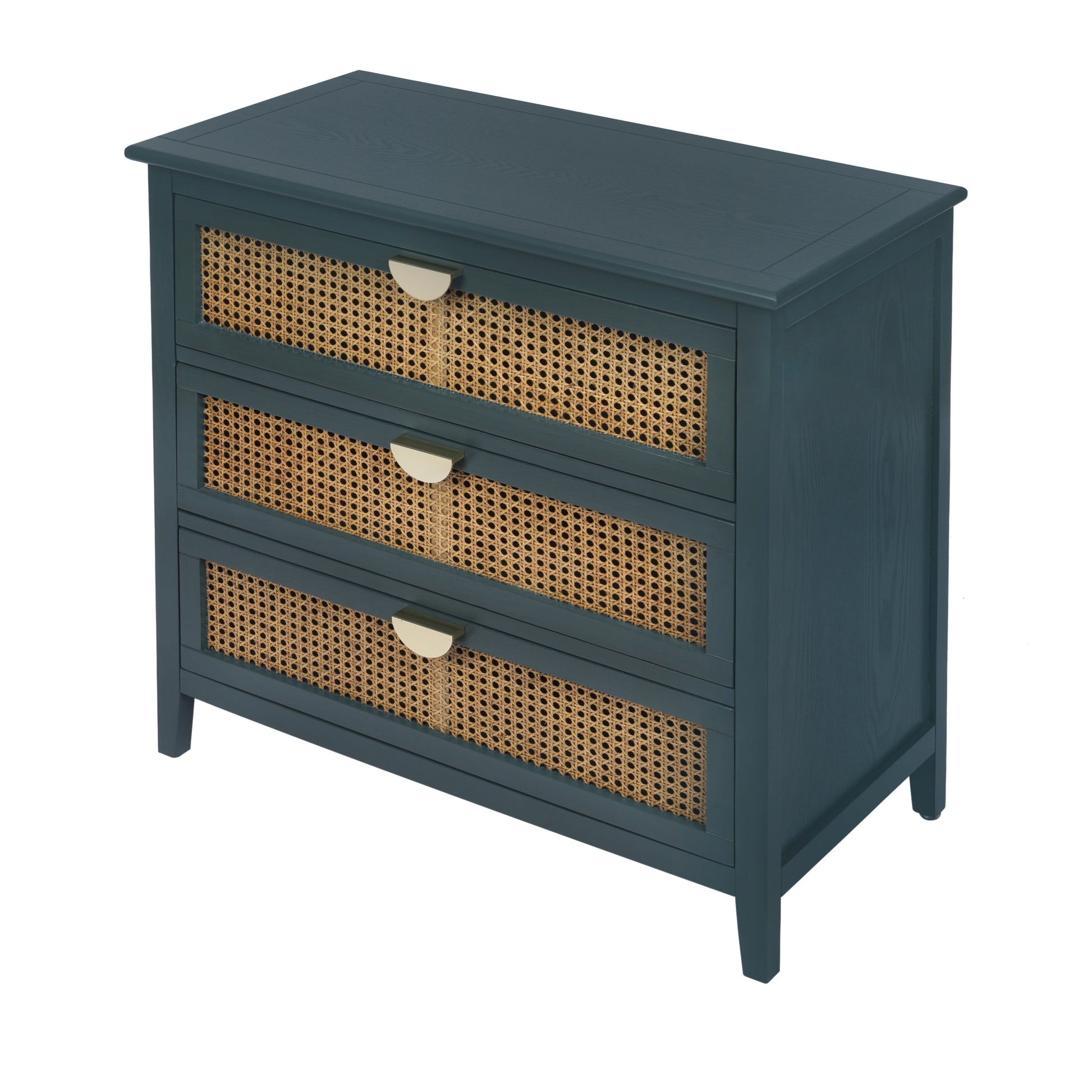 3 Drawer Cabinet,Natural rattan,American Furniture,Suitable for bedroom, living room, study