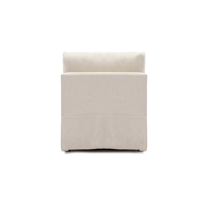 Modern Fabric Linen Middle Module for Modular Sofa Sectional Sofa Couch Accent Armless Chair, Cushion Covers Removable and Washable,Cream