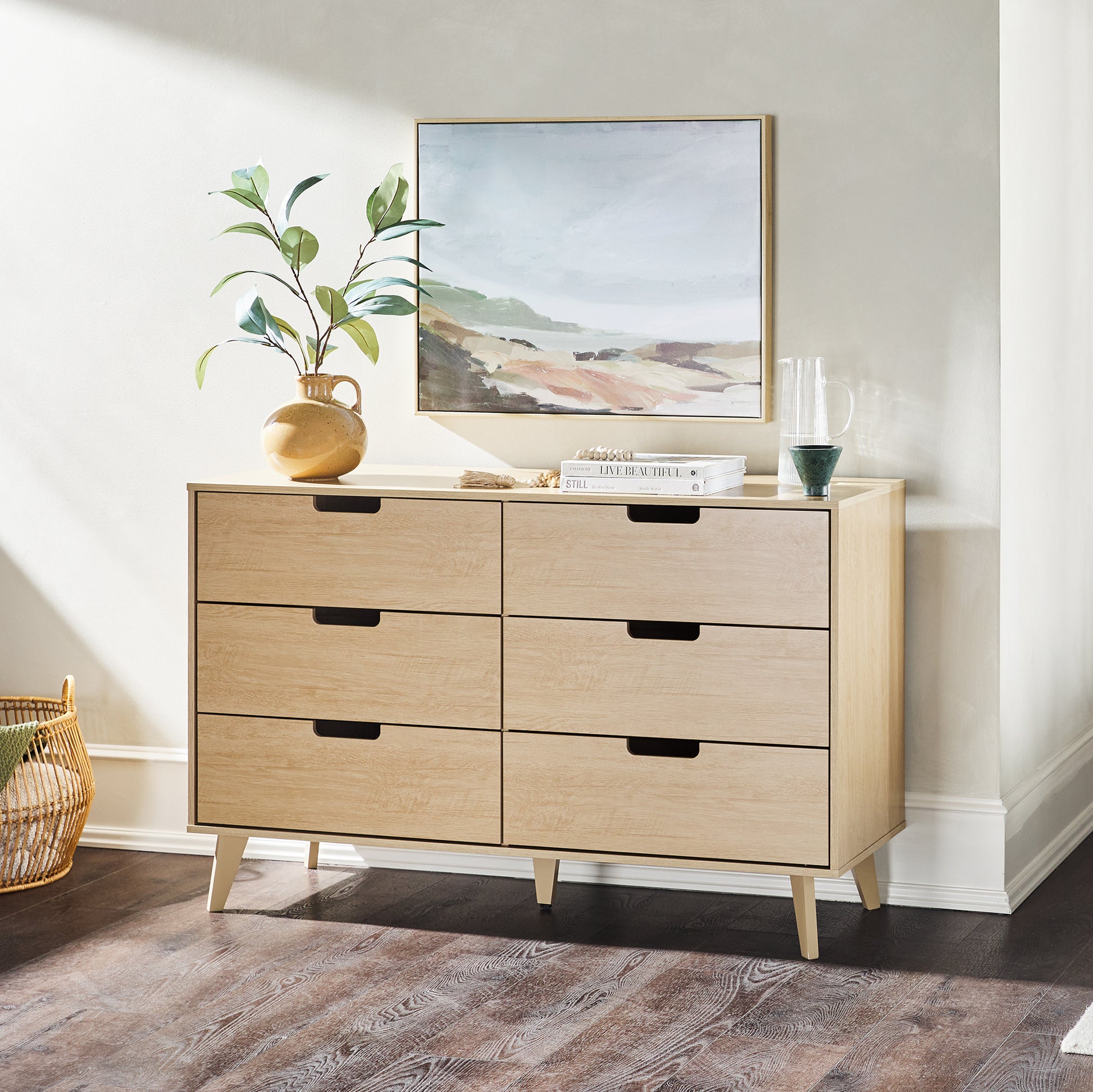 Mid-Century Hans 6-Drawer Dresser with Cut-Out Handles, Riviera