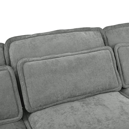 U_Style Double-Layer Cushion Modern Large U-Shaped Modular Sofa, Freely Combinable 6-Seater with Storage Function, Convertible to Sofa Bed, Perfect for Living Rooms, Offices, and Apartments