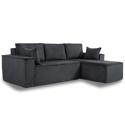 [Video provided] L-Shape Modular Sectional Sofa Couch - Comfy Upholstered Cloud Couch for Living Room - Modern Minimalist Couch,2 PIC Free Combination,No Assembly Required (Gray,Plush Corduroy)