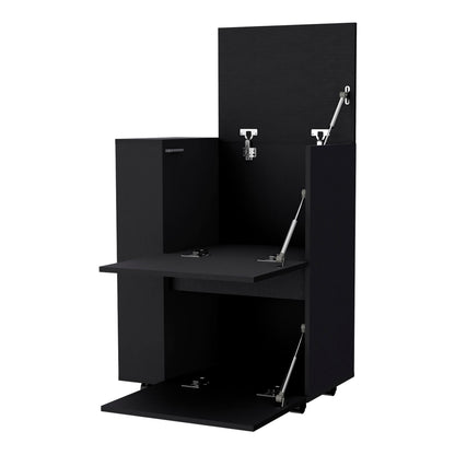 Madeline Black 2-Cabinet Bar Cart