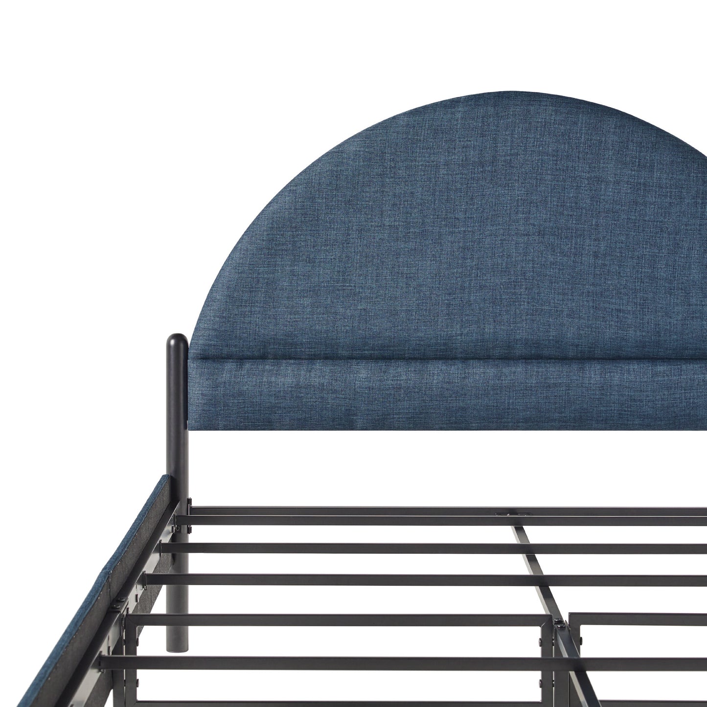 Modern Upholstered Curved Headboard Queen Bedframe – Blue