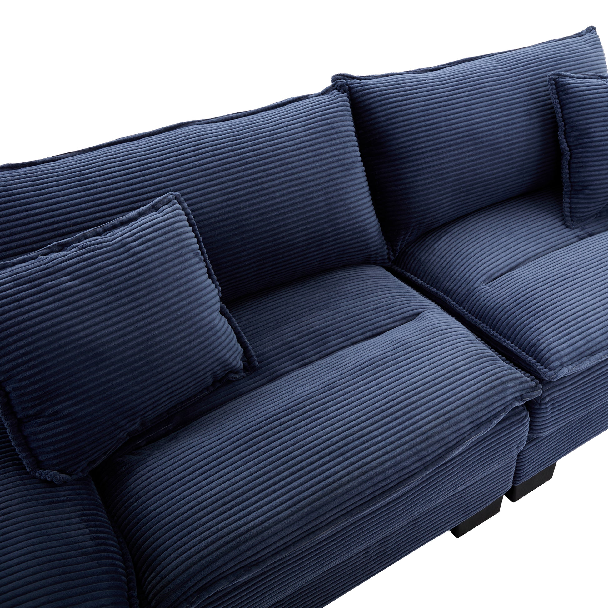 Corduroy Sofa Sleeper Couch Loveseat Sofa with Pillows Comfy Upholstered Deep Seat Sofa for Bedroom,Living Room,Apartment,Office,Dorm-Blue Corduroy