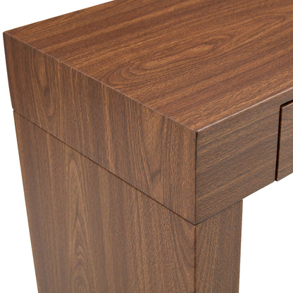 Elegant Dark Wood Grain Bar Table-50 Inches Long, a Practical Choice for Modern Homes.Dark Wood Grain Texture Sticker,Equipped With Two Drawers.Serving As A Bar Table Or A Desk.