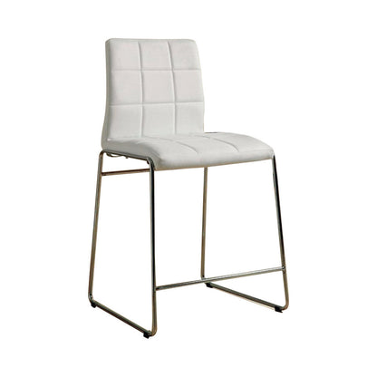 Kona II Contemporary Counter Height Chair, White Finish, Set of 2