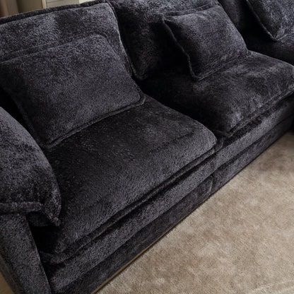 Modern Large boucle Fabric L-Shape Sectional Chenille fabric, movable pedals, detachable armrests, oversized three-seat Sofa