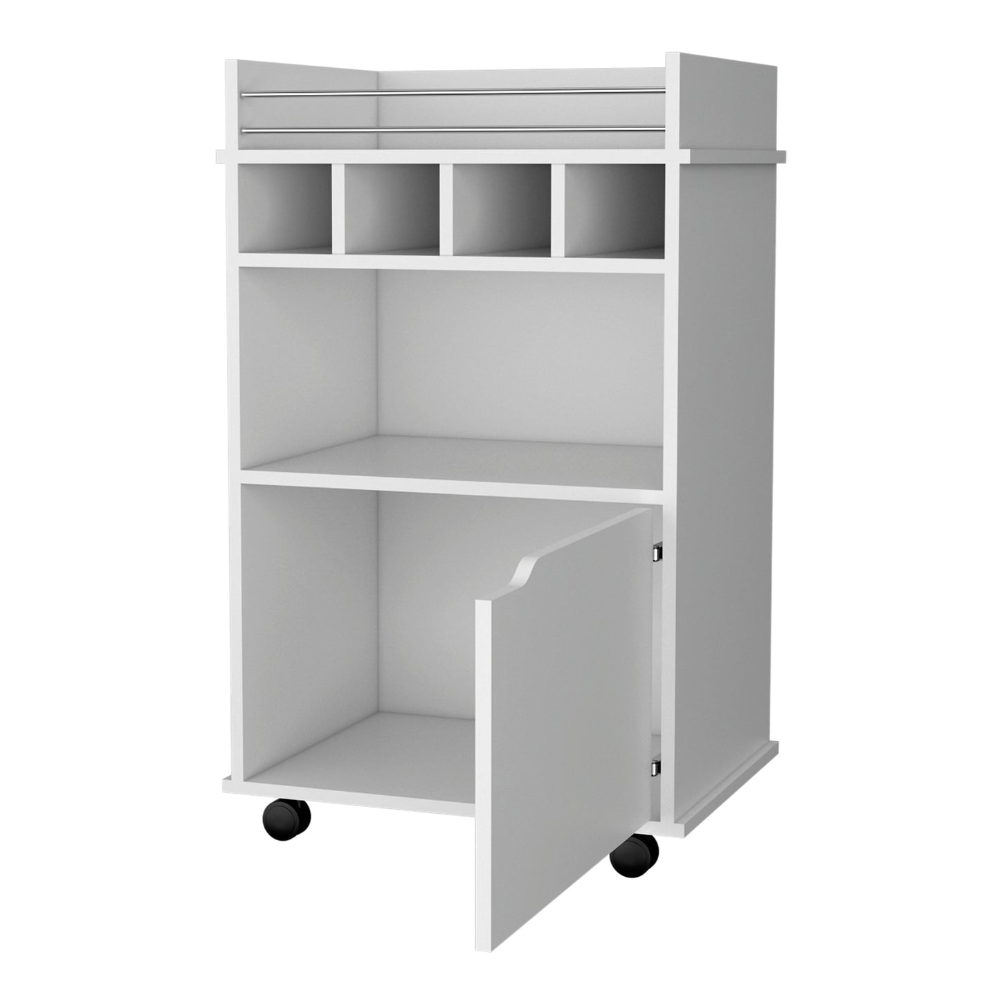 Hannah White 1-Door Bar Cart