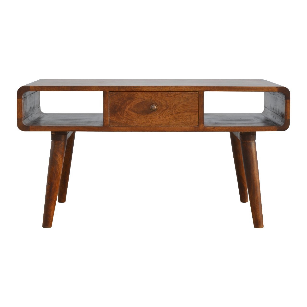 Artisan Furniture Solid Wood Curved Chestnut Coffee Table