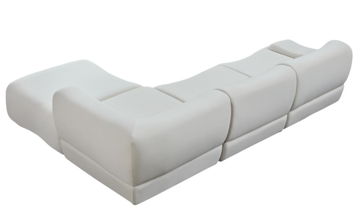 WKS8W White, strong and durable fabric, 4 free sectional sofa, high density sponge and solid wood frame