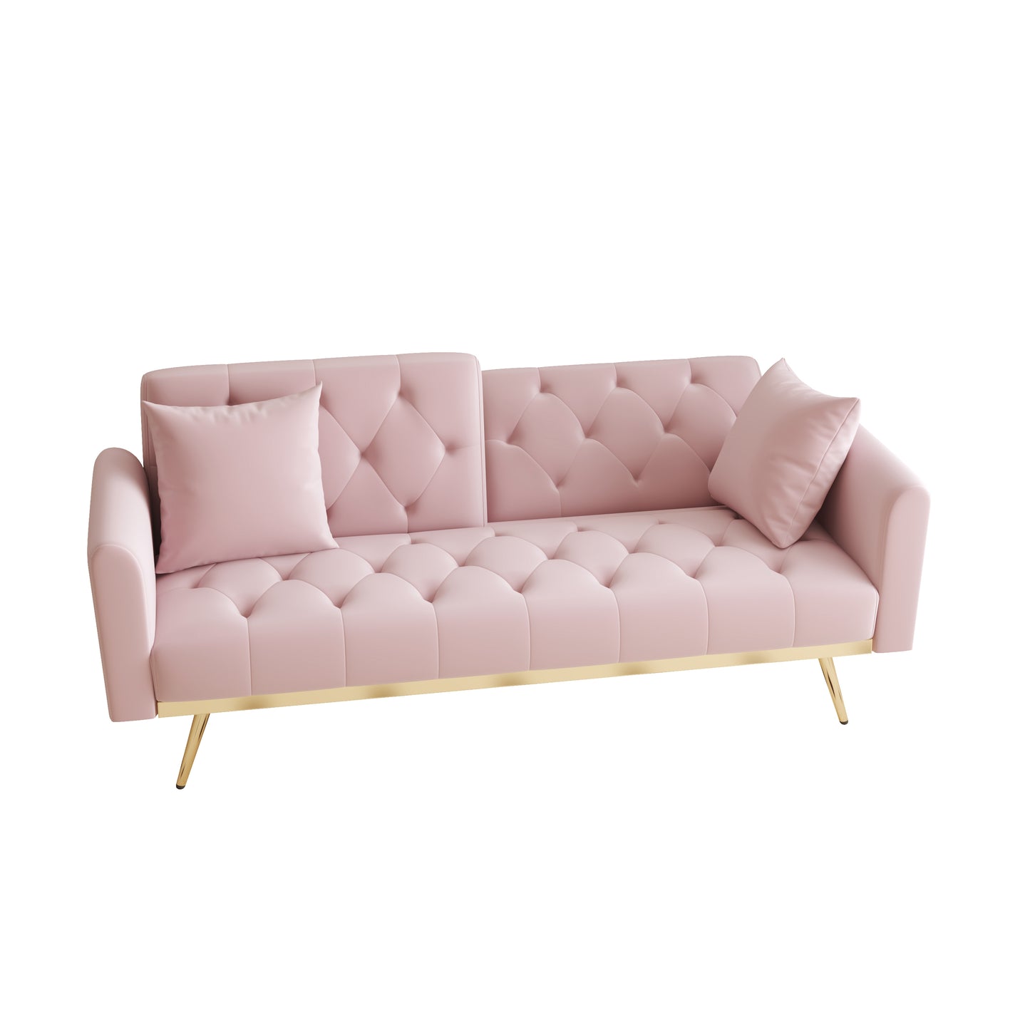 The 68.3 "pink velvet sofabed is beautiful and easy to assemble