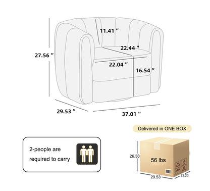 Swivel Accent Chair for Living Room, Sofa Chairs with Wood Base Side,  Comfy Swivel Accent Chair with Wide Upholstered, for Living Room
