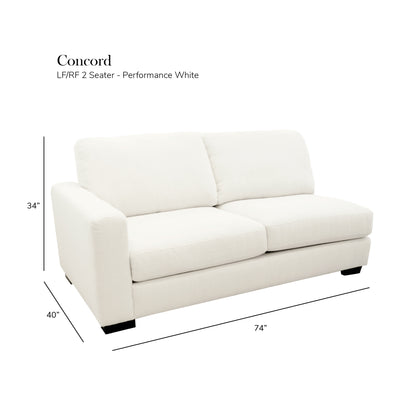 Concord Performance White Modular 3 piece Sectional