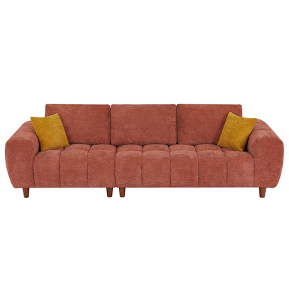 Convertible Sectional Sofa Couch, L Shaped Sofa with Fabric Couch,Modern Design Marshmallow Sofa for Living Room and Office,Caramel