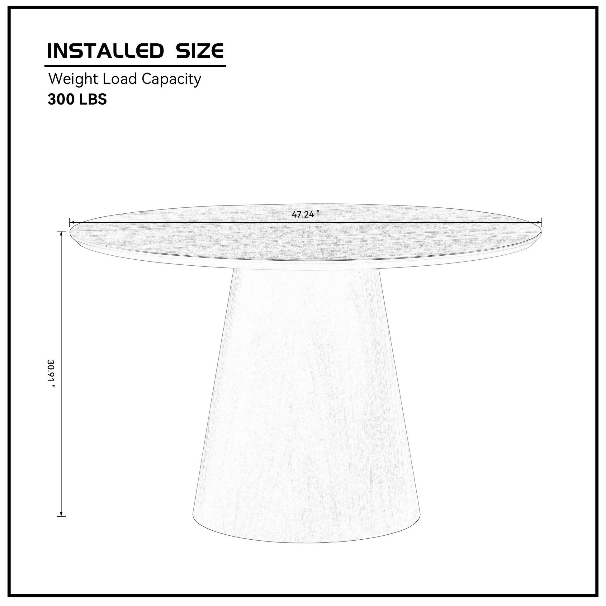 47.24'' Round Modern Style MDF Wood Dining Table for Kitchen, Living Room, Cafe, Stylish Leisure Desk with Sturdy Cylindrical Base, for Small Spaces, Apartment,Brown