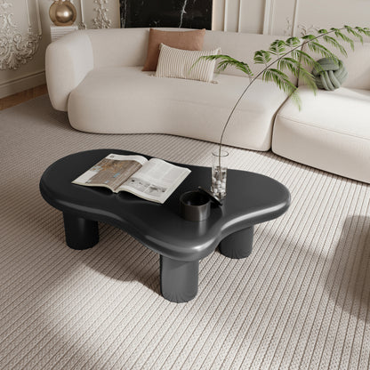 40 Inch Black Cloud Shaped Coffee Table for Living Room