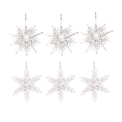 Set of 6 Iron Snowflake Hanger, Decorative Hanging Ball Christmas Tree Ornaments for Holiday Party Decorations