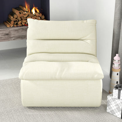 Lazy Floor Sofa ,Modern Armless Floor Lounge Chair, Comfy Accent Bean Bag Couch, Single Corner Chair Sofa for Living Room Bedroom Salon Office-beige