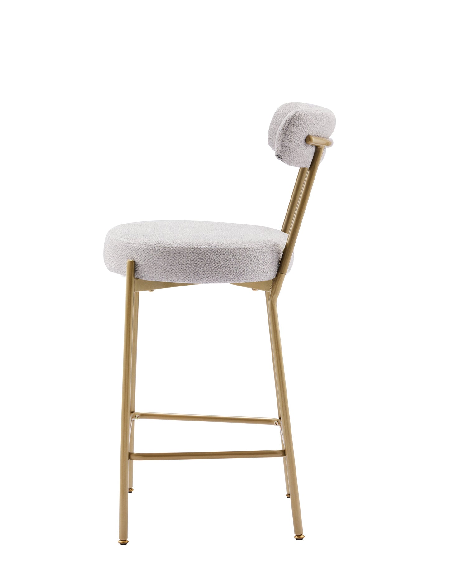 Modern Upholstered Sherpa Bar Stool Set