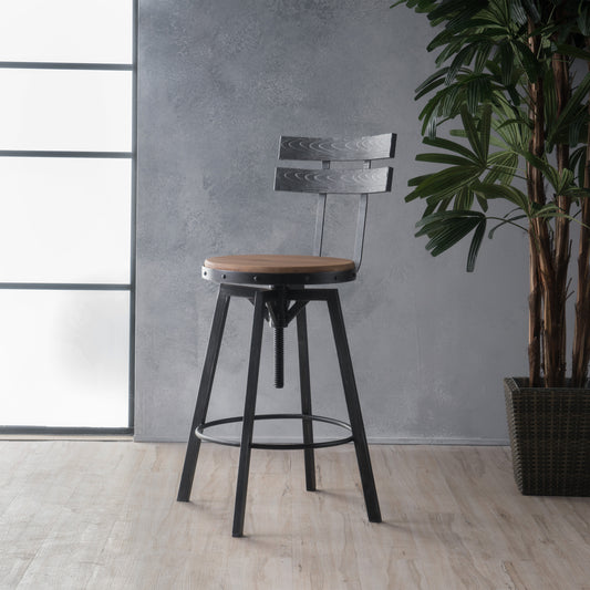 METAL CHAIR WITH WOODEN SEAT