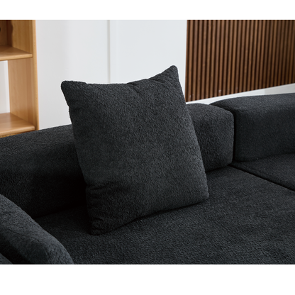 [NEW ARRIVED] [VIDEO PROVIDED]Oversized Combination Sofa,Curved Sofa,Upholstered 4 Seater Couch for Living Room,  Modern Modular 3 Piece Free Combination, Semicircular Modular  Sofa ,  Boucle, Black