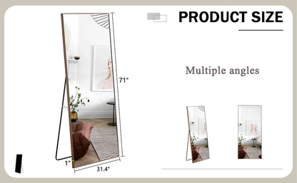 Fourth generation solid wood frame long mirror, dressing mirror, bedroom foyer, decorative mirror, clothing store, floor to ceiling mirror, wall mounted. 71 "* 31.4"