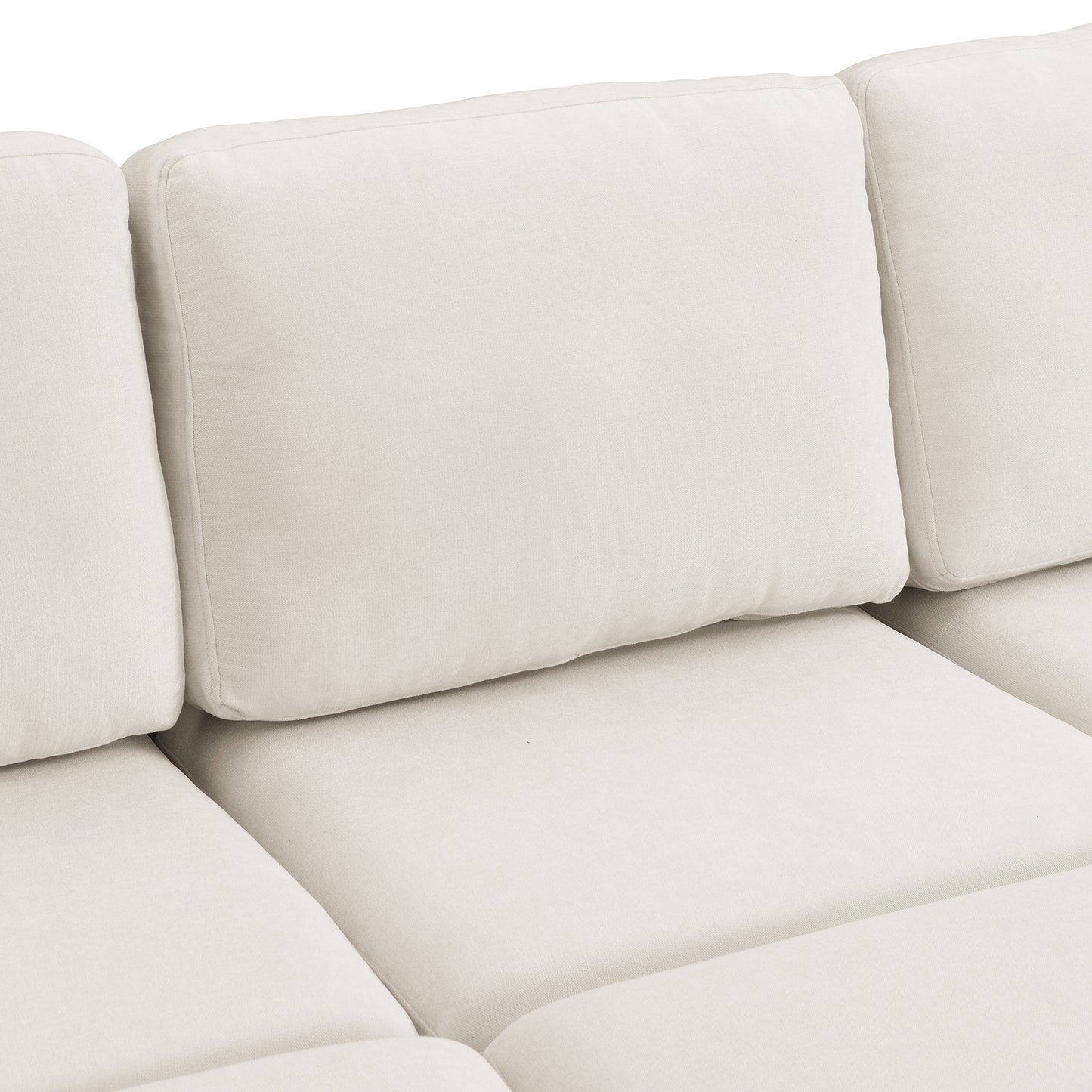 103" Sectional Sofa Couch Sofa Bed U-shaped Sofa with Two Movable Ottoman and Three USB Ports for Living Room, Beige