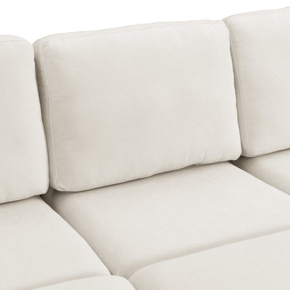 103" Sectional Sofa Couch Sofa Bed U-shaped Sofa with Two Movable Ottoman and Three USB Ports for Living Room, Beige