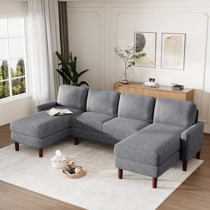 U_Style U-shaped Sponge-filled Cushion Combination Sofa, Suitable for Living Rooms, Studies, and Spacious Spaces