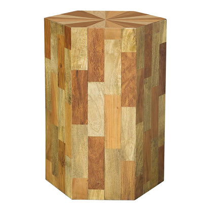 Natural Hexagon Shape Accent Table