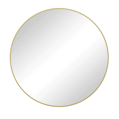 Wall Mirror 36 Inch Gold Circular Mirror Metal Framed Mirror Round Vanity Mirror Dressing Mirror, for Bathroom, Living Room, Bedroom Wall Decor