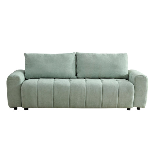 94.49''Sleeper Sofa, Sofa Bed- 2 in 1 Pull Out Couch Bed with Storage Chaise for Living Room, Sofa Sleeper with Pull Out Bed, Light Green Style Couch