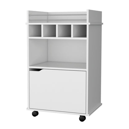 Hannah White 1-Door Bar Cart