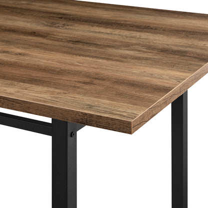 Modern Industrial Metal and Wood 10015-Inch Rectangle Dining Table – Rustic Oak